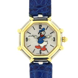 Donald Duck Disney 24mm Steel and Gold , MOP dial, Vintage Octogon from 90s
