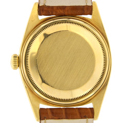 Oyster Perpetual Datejust Bark Finish 18kt Yellow Gold ref. 1607, from 1962