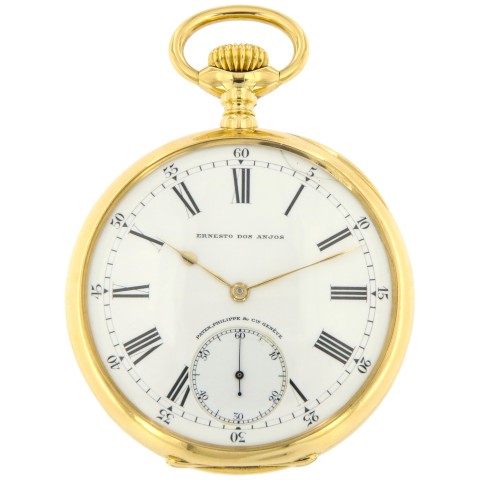 Chronometro Gondolo et Labouriau, pocket watch 18kt yellow gold from 1911, "Ernesto Dos Anjos", Full Set