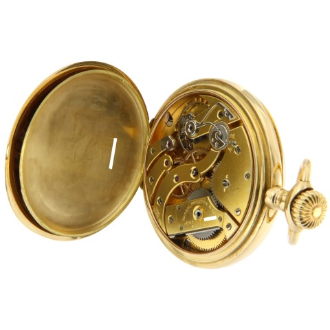 Chronometro Gondolo et Labouriau, pocket watch 18kt yellow gold from 1911, "Ernesto Dos Anjos", Full Set