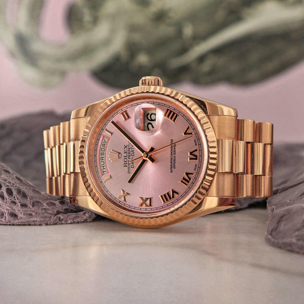 Rolex Day-Date Ref. 118235 18kt Rose Gold Pink Dial Full Set