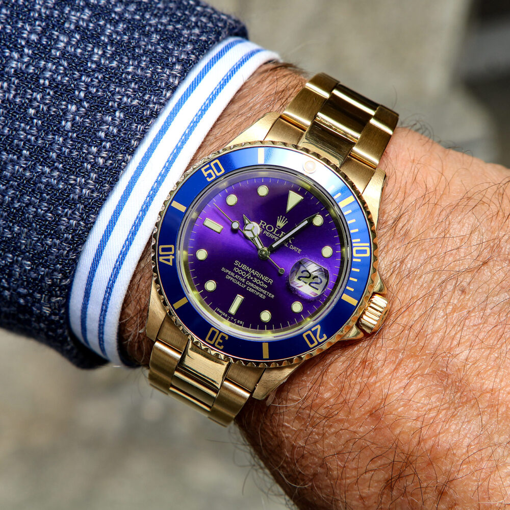 Rolex Submariner Date Purple Dial with Service Rolex, Ref. 16618 from year 1993