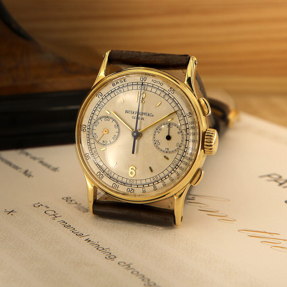 Patek Philippe Rare Vintage Chronograph ref.130 18kt Yellow Gold from 1947