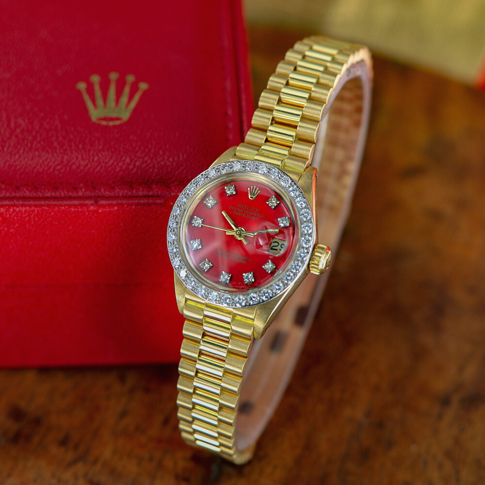 Rolex Lady-Datejust Rare Factory Diamonds Red Stella Dial, from 1983