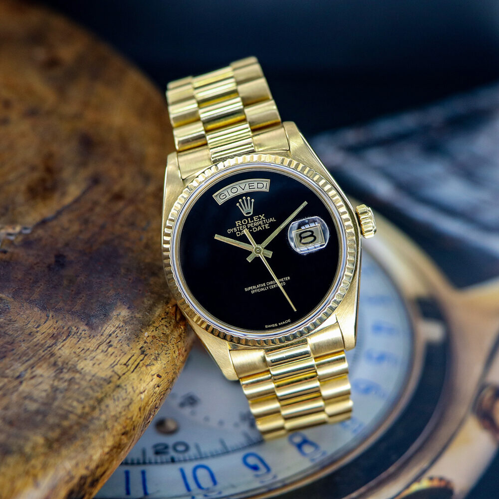 Rolex Day-Date Ref. 18038 18kt YG with Rare Onyx Dial, from year 1978