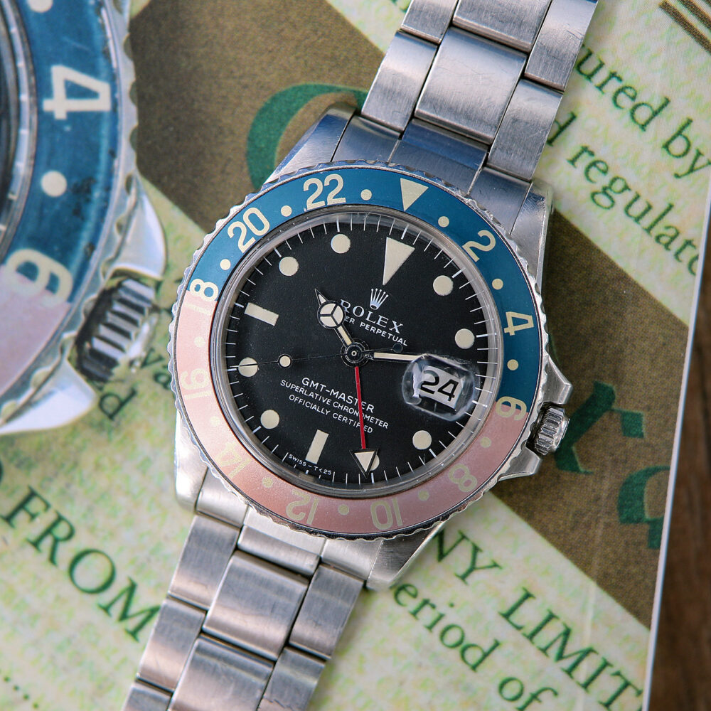 Rolex GMT Master Ref. 1675, Long E Dial, Stunning Faded Bezel, from 1972