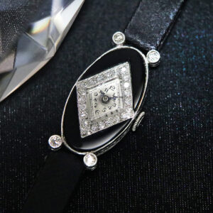 Vacheron Constantin Amazing Art Decò Lady Watch, Platinum, Onyx and Diamonds, from 20s