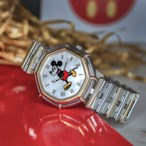 Gérald Genta Mickey Mouse Disney MOP Dial, Octagon 18kt Gold and Stainless Steel Case, Full Set 1993