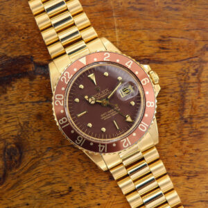 Rolex GMT-Master 18kt Yellow Gold, Ref. 1675, Brown Nipple Dial, from 1977