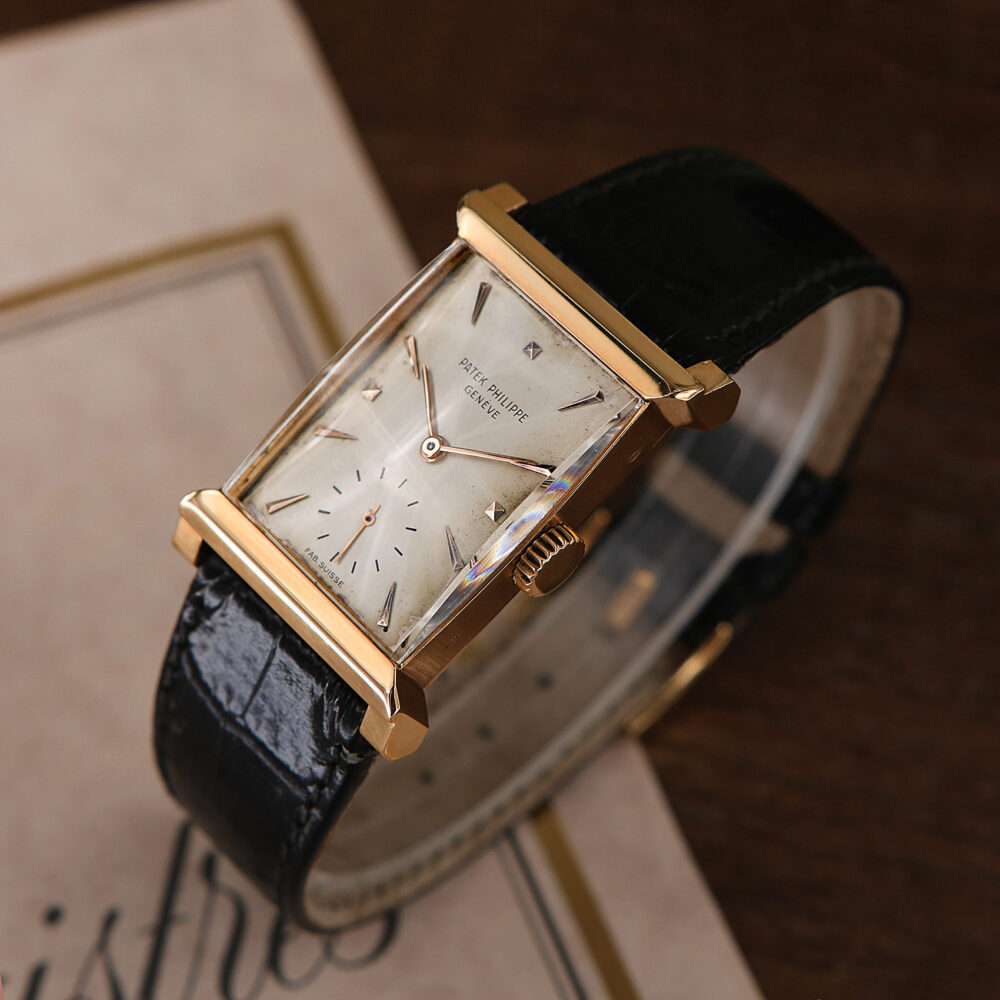 Patek Philippe Rectangular Shape in Rose Gold, Ref. 2404, made in 1951