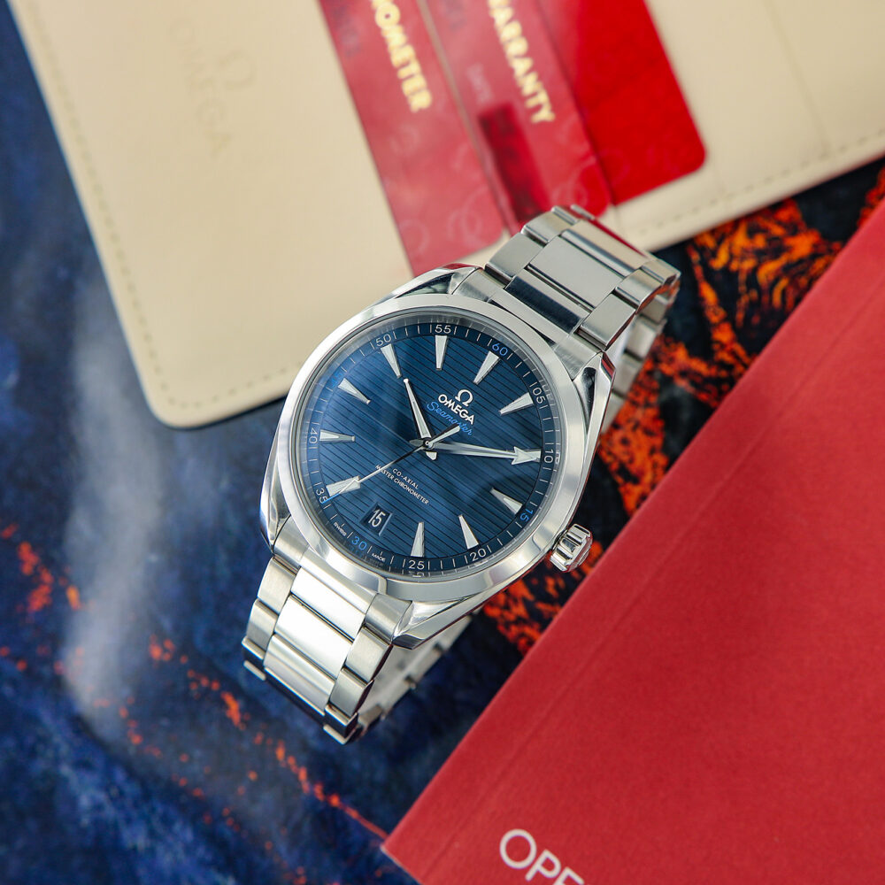 Omega Seamaster Aqua Terra, Stainless Steel, Blue Dial, Full Set 2018