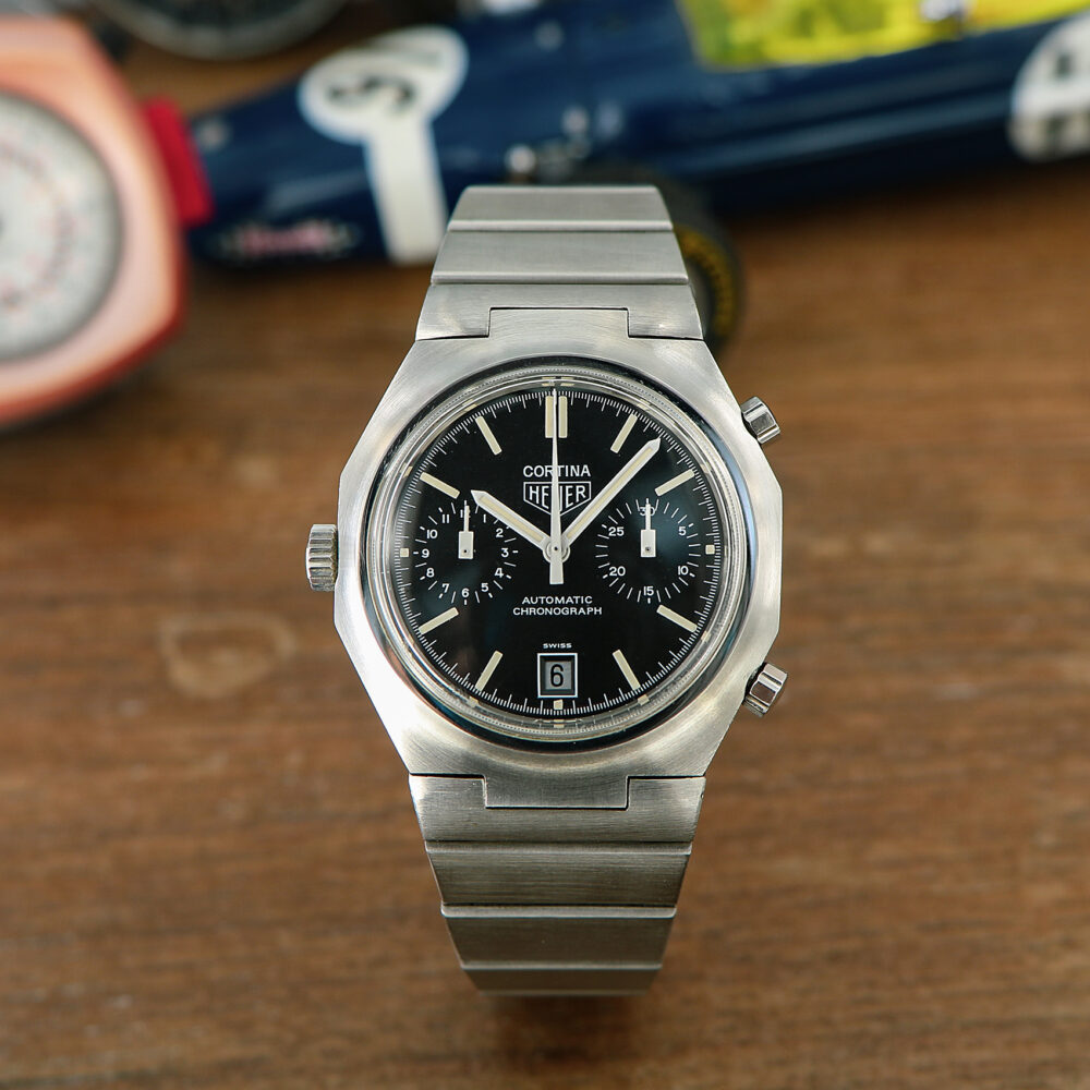 Heuer Cortina Vintage Chronograph Ref. R110.233 Stainless Steel from 70s