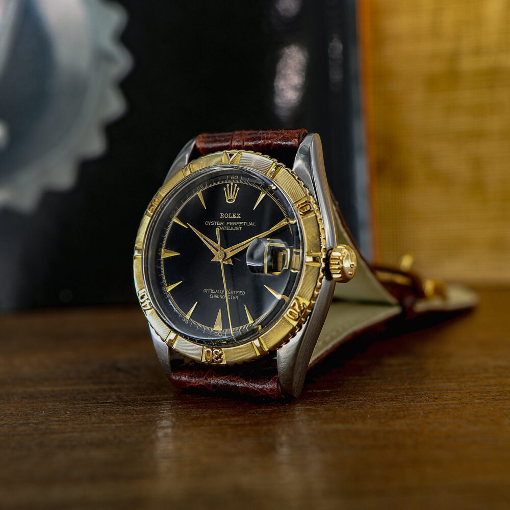 Rolex Vintage Datejust Turn-O-Graph Ref. 6309, Steel and Gold, Black Dial, from the year 1955